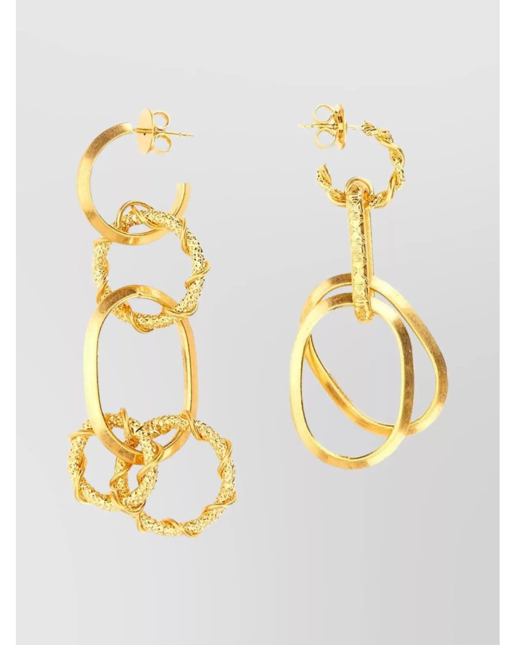 DSquared² Metallic Chain Ring Drop Earrings