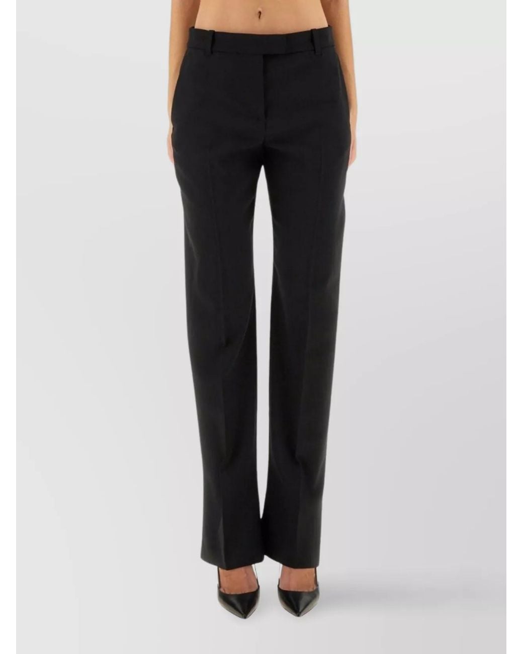 McQueen Black Wool Straight-Leg Tailored Trousers
