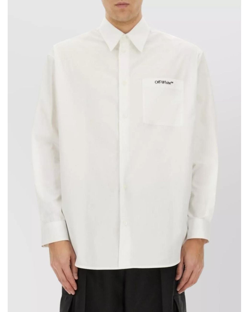 Off-White c/o Virgil Abloh White Cotton Logo-Print Shirt for men