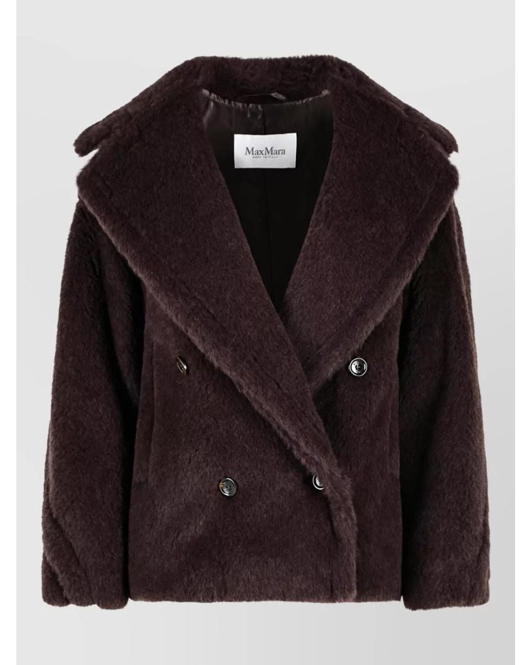 Max Mara Black Alpaca Virgin Wool Silk Biker Jacket