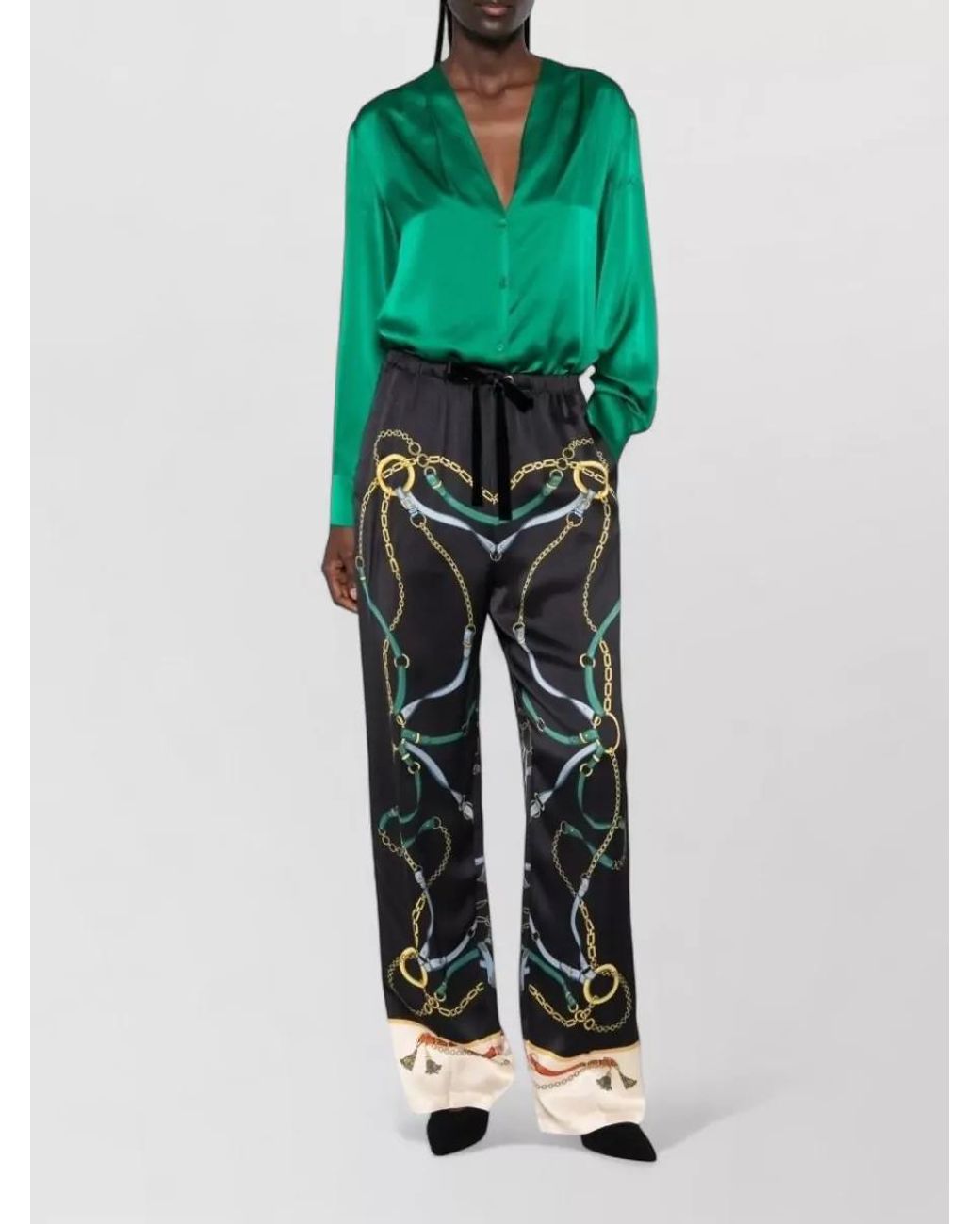 Forte_forte Green Silk Satin Blouse