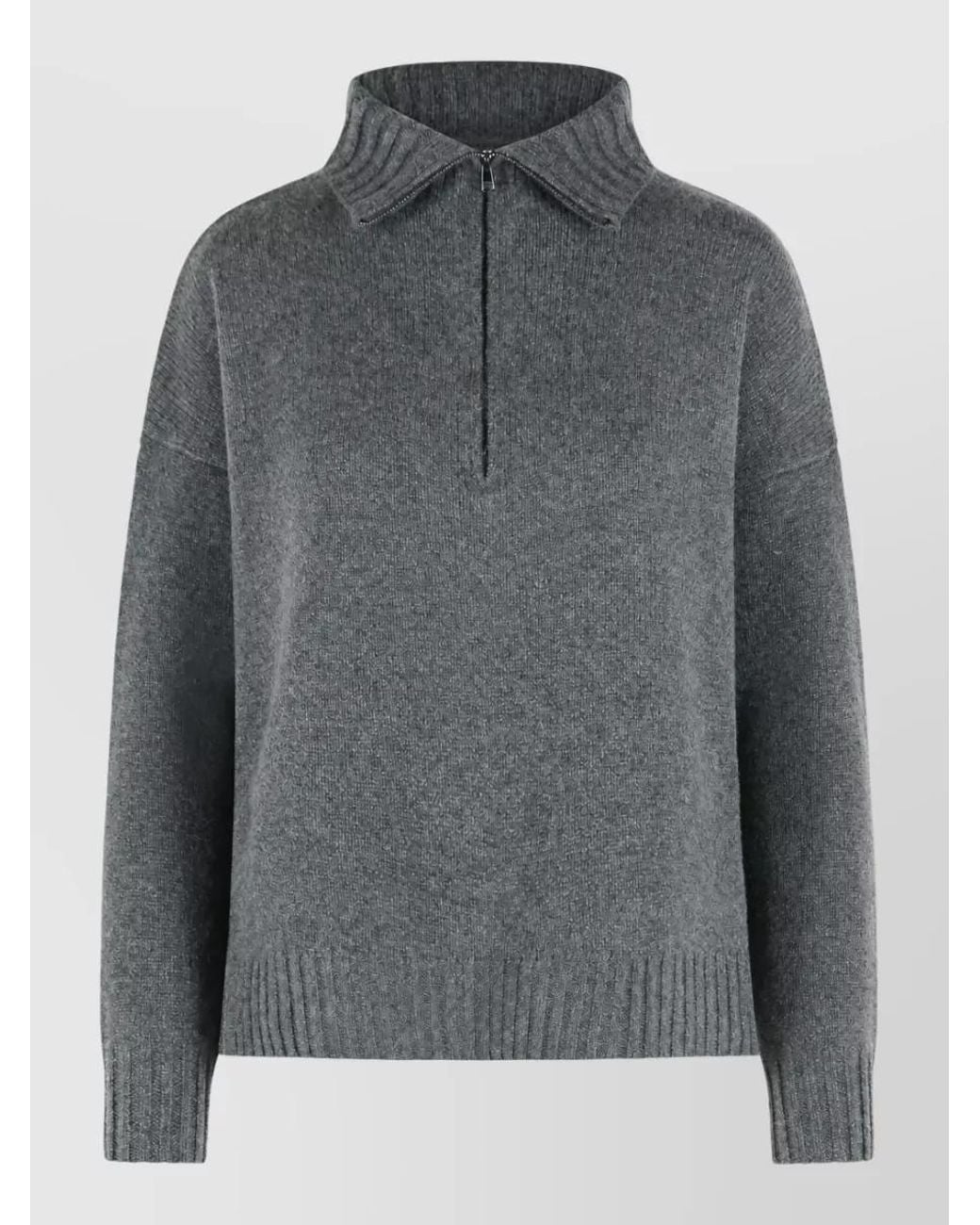 Max Mara Gray Cashmere Turtleneck Sweater