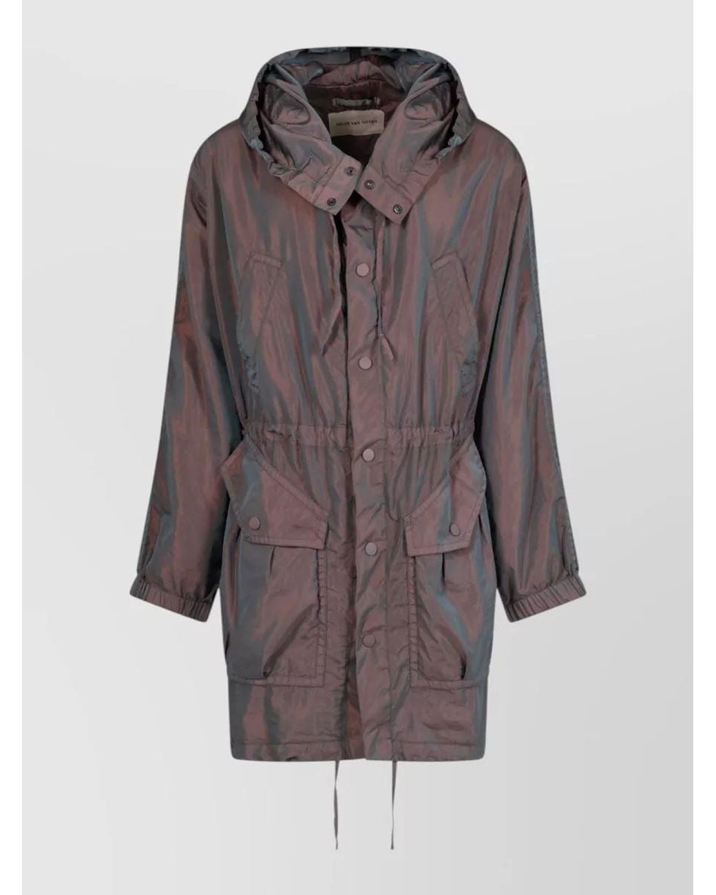 Dries Van Noten Gray Hooded Parka Jacket for men