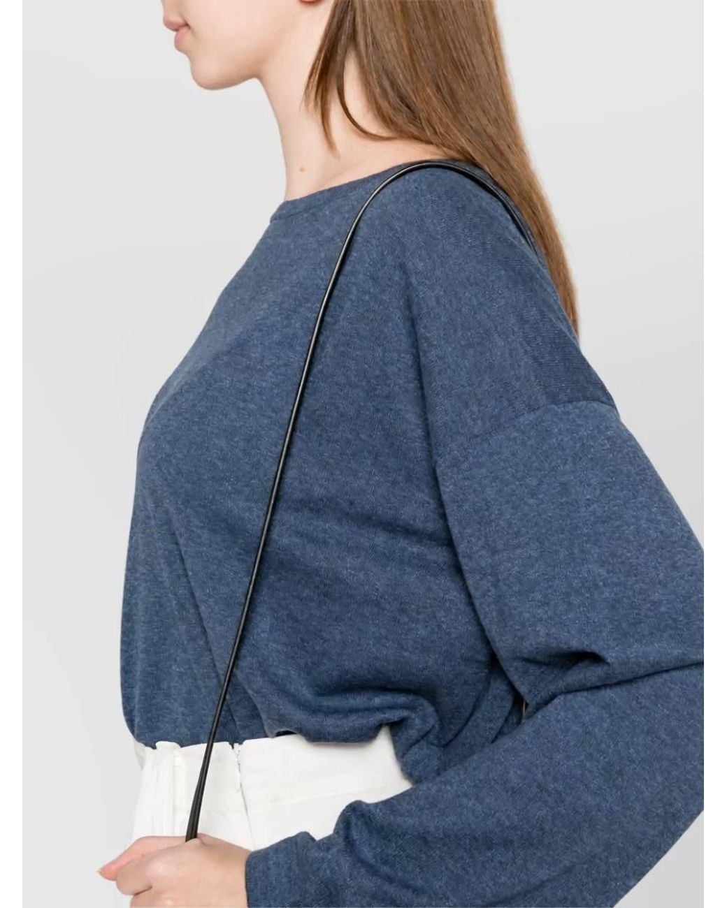 C.t. Plage Blue Cotton Boat Neck Long Sleeve Sweatshirt