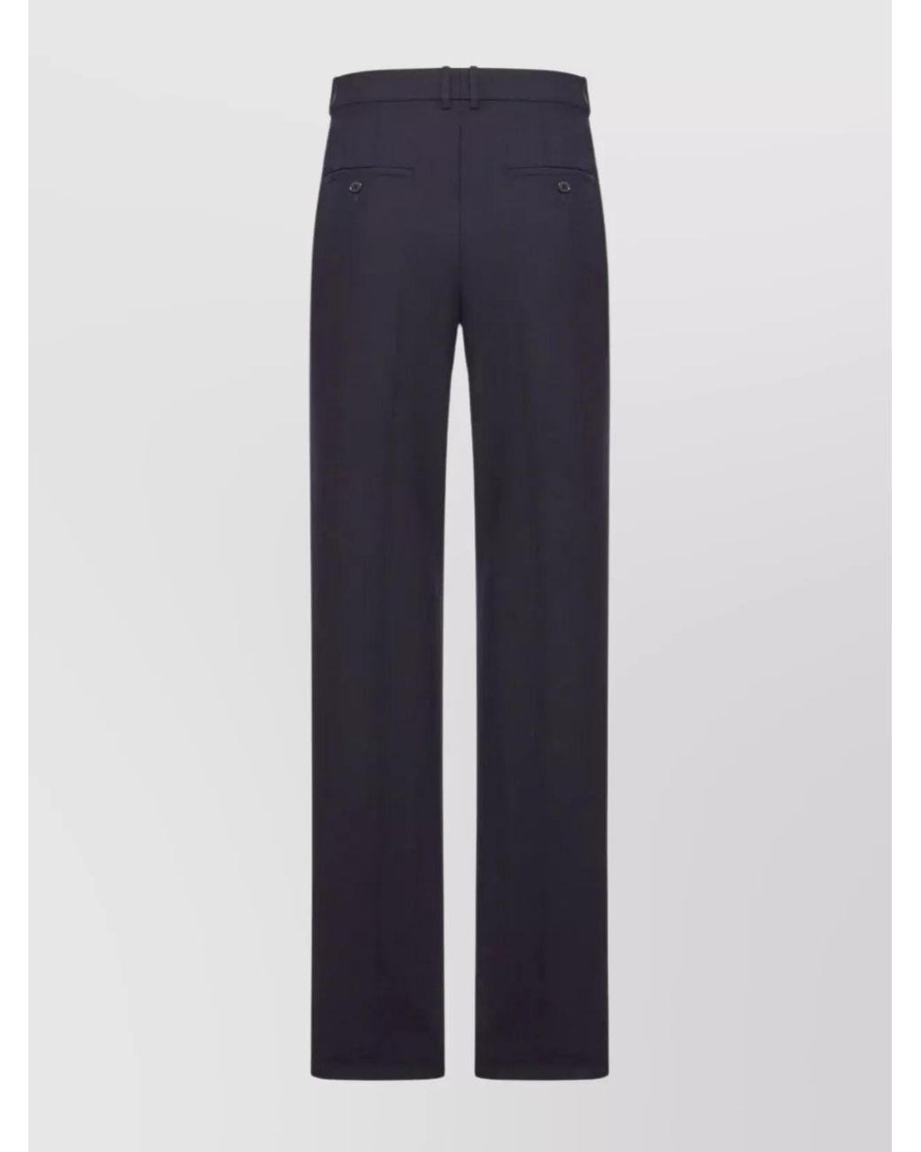 Saint Laurent Blue Wool High-Rise Straight-Leg Trousers for men