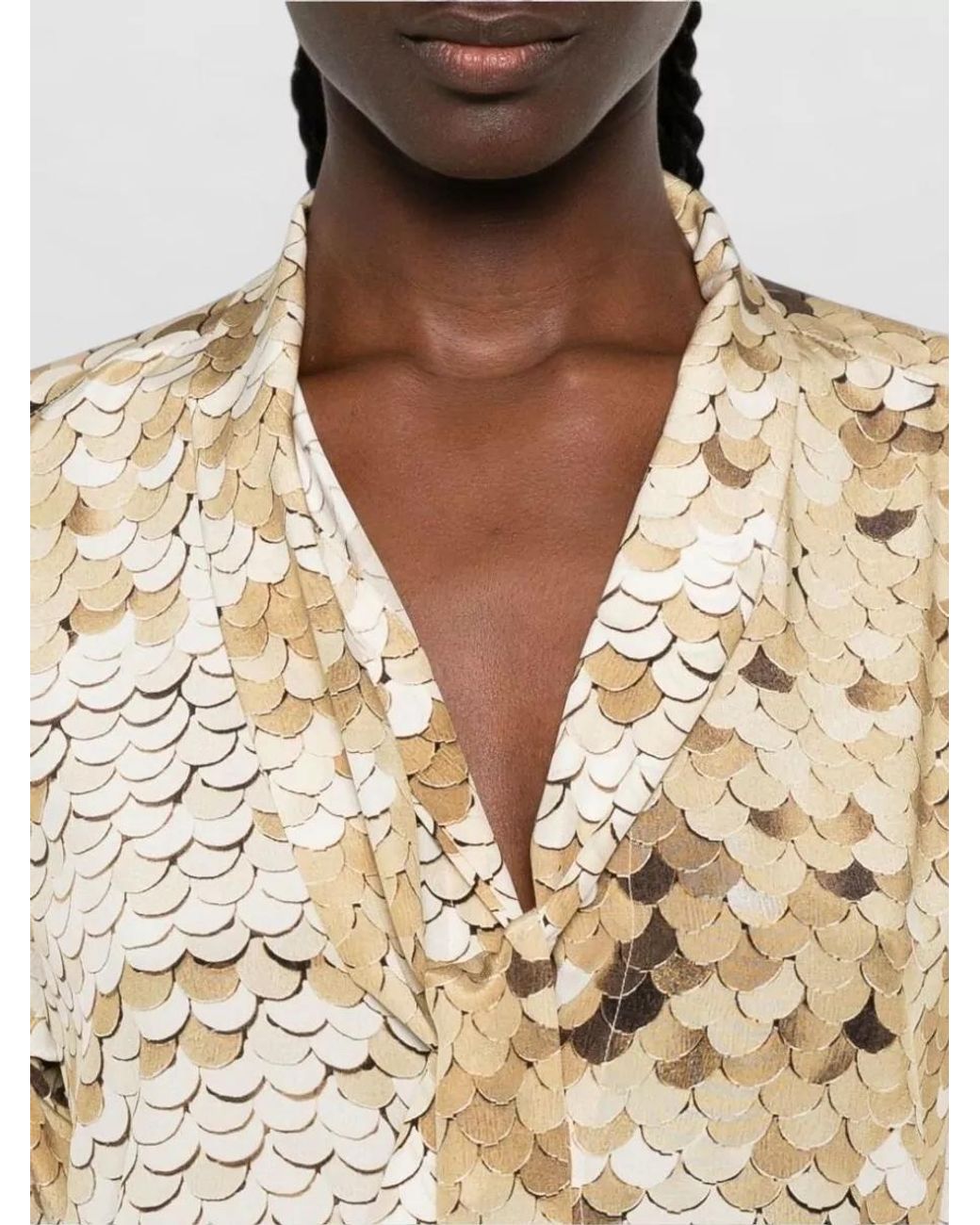 Moschino Natural Silk Long-Sleeve Blouse