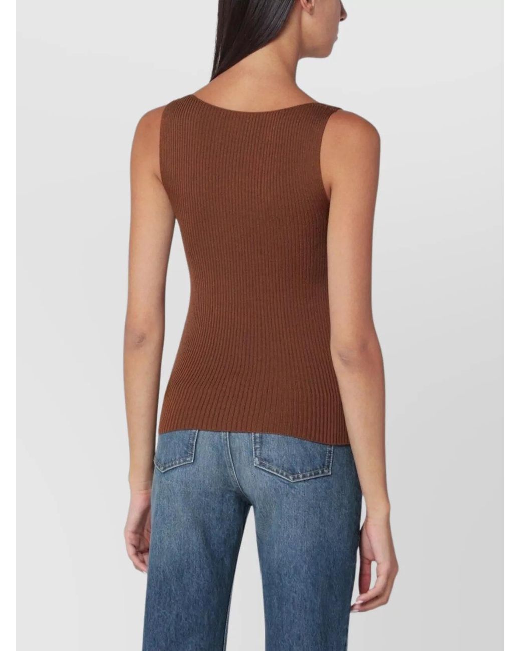 Roberto Collina Blue Merino Wool Tank Top