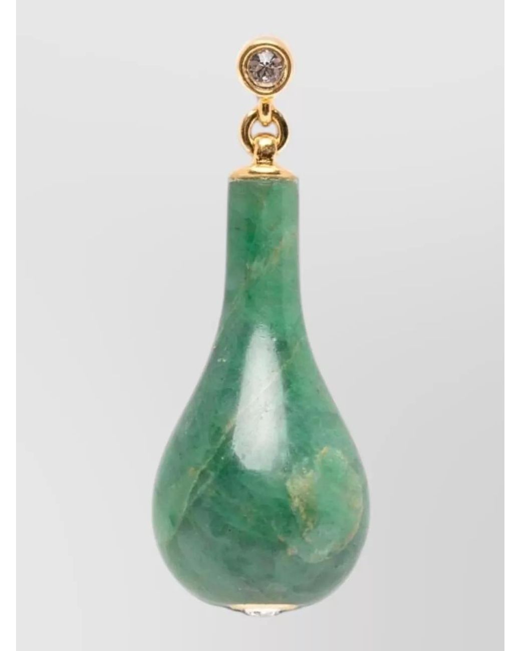 Totême Green Crystal Embellished Jade Drop Earrings