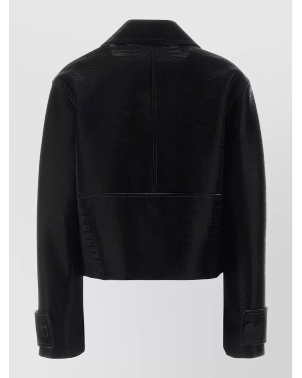 Gucci Black Lamb Leather Double Breasted Coat