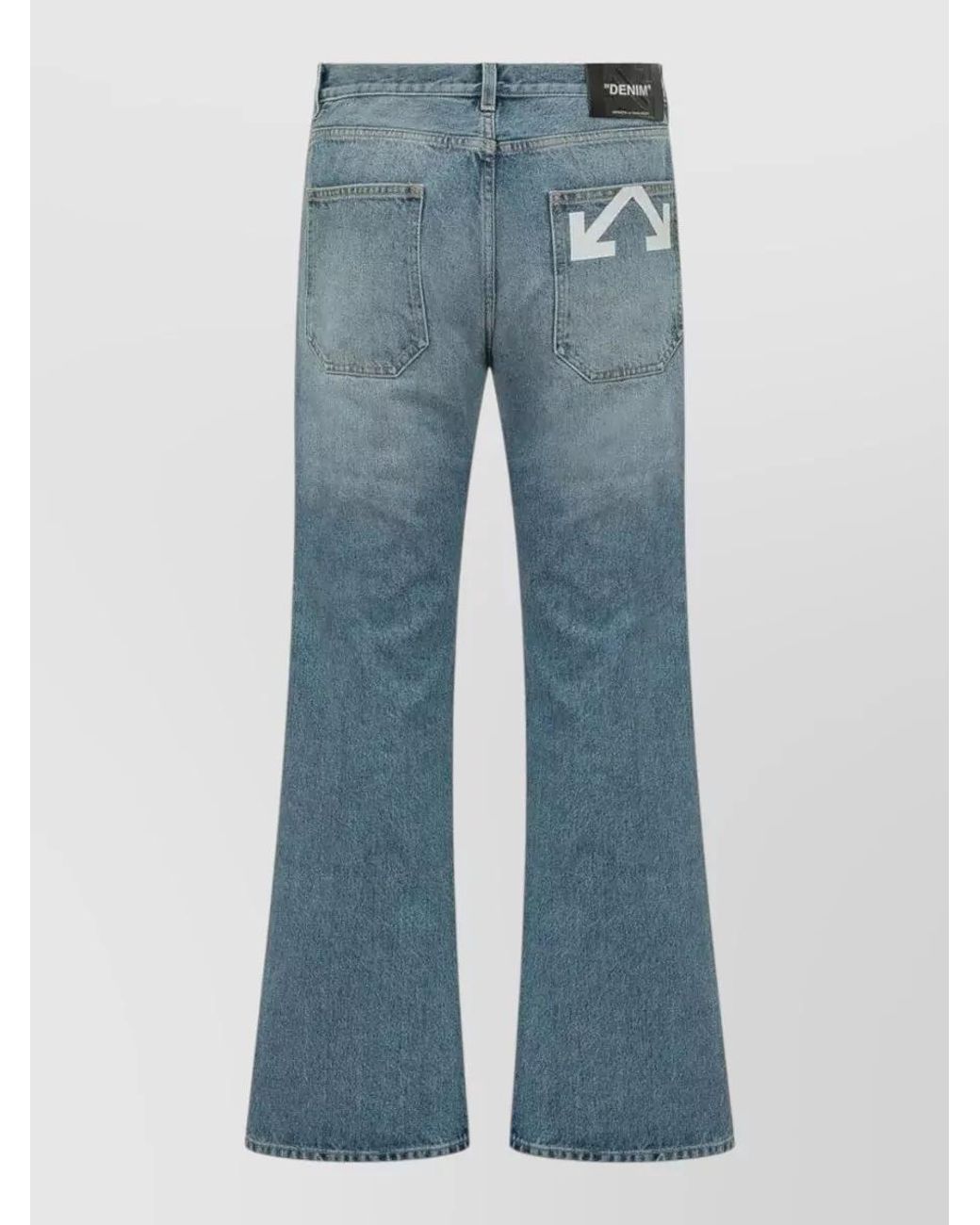 Off-White c/o Virgil Abloh Blue Denim Slim-Relaxed Flared Jeans for men