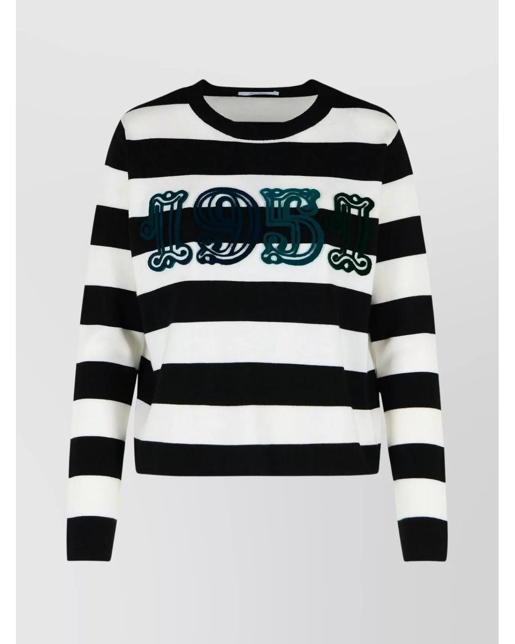 Max Mara Black Two-Tone Virgin Wool Sweater
