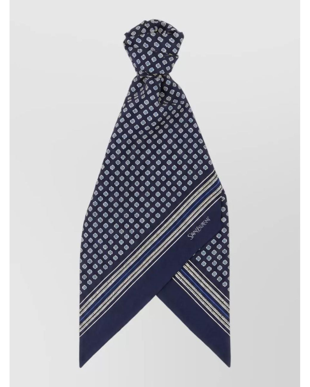 Saint Laurent Blue Silk Twill Ribbon Tie for men