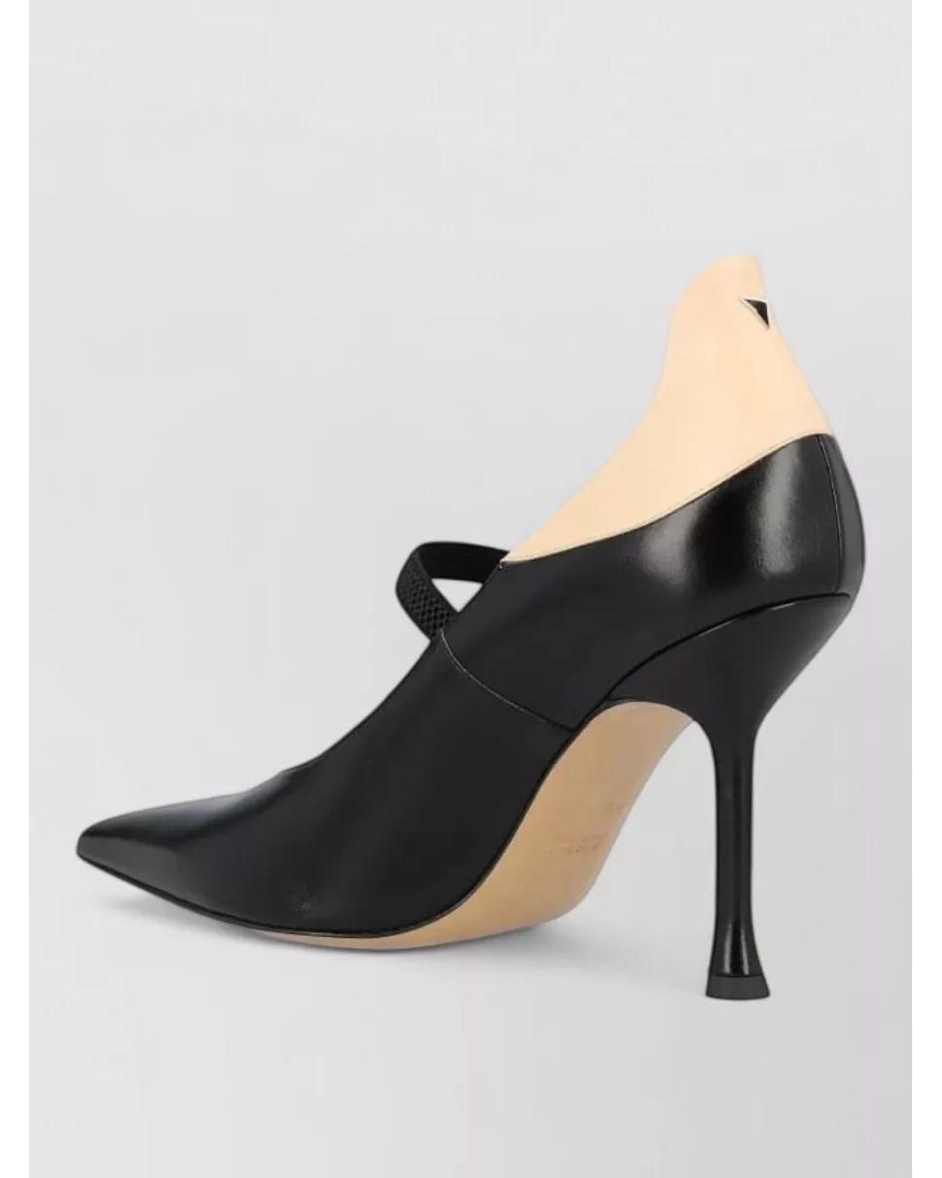 Fendi Black Leather Two-Tone Pointed-Toe Pumps