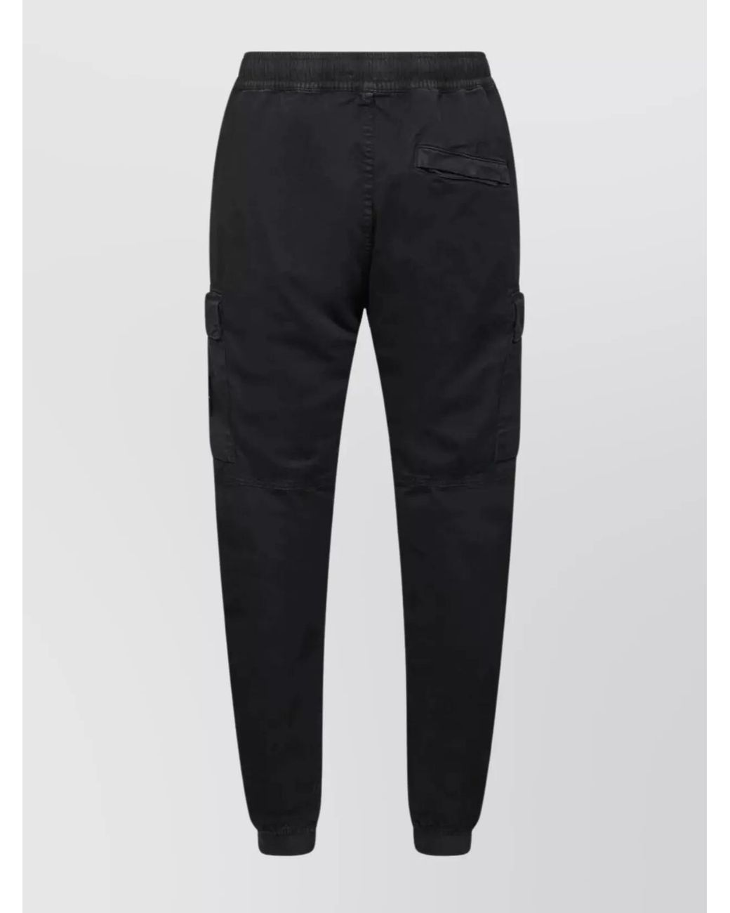 Stone Island Black Cotton Regular Tapered Cargo Track Pants for men