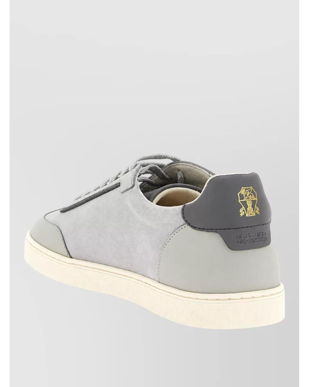 Brunello Cucinelli White Leather And Suede Sneakers for men
