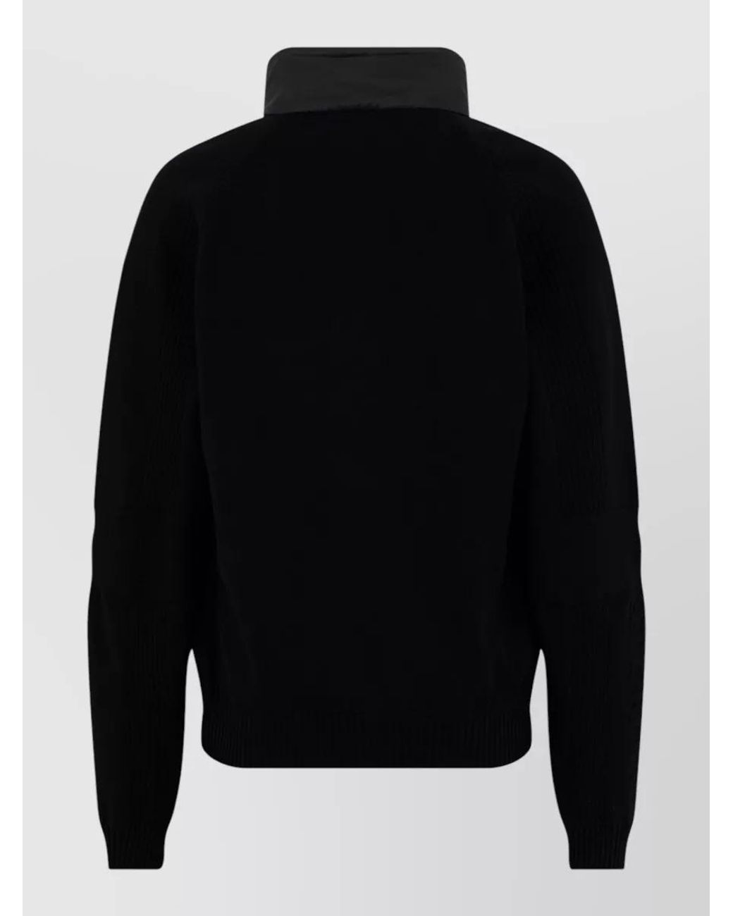 Moncler Black Quilted Knit-Sleeve Down Puffer Jacket