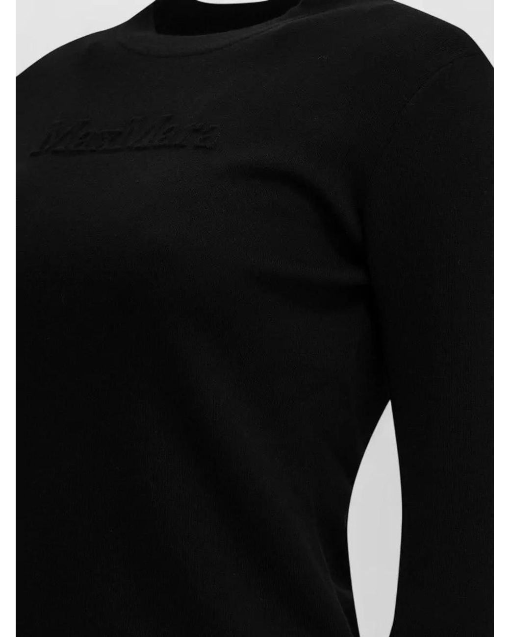 Max Mara Black Virgin Wool Round-Neck Jumper