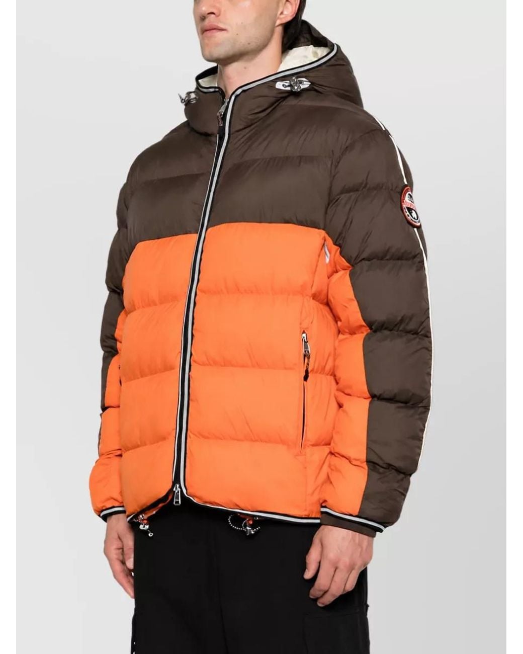 Napapijri Orange Puffer Coat for men
