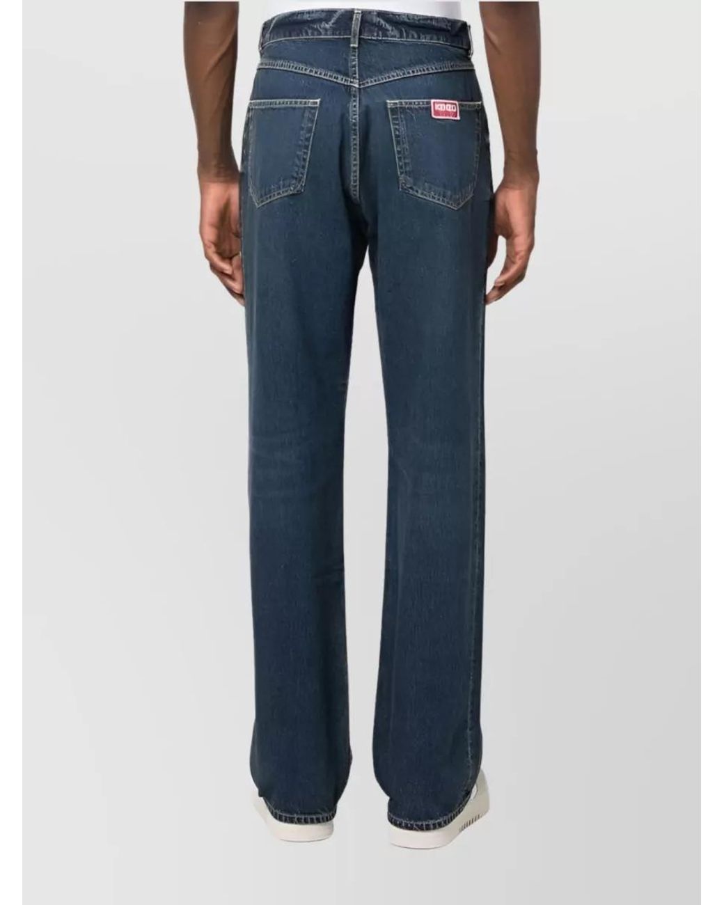 KENZO Blue Denim Mid-Rise Straight-Leg Relaxed-Fit Jeans for men