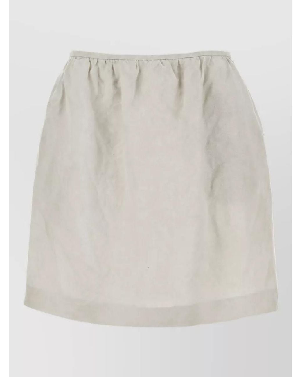 Miu Miu White Linen A-Line Skirt