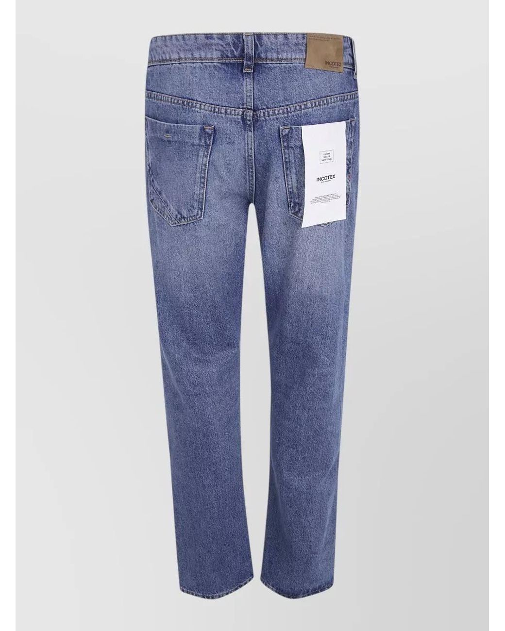 Incotex Blue Denim Regular-Fit Straight-Leg Jeans for men