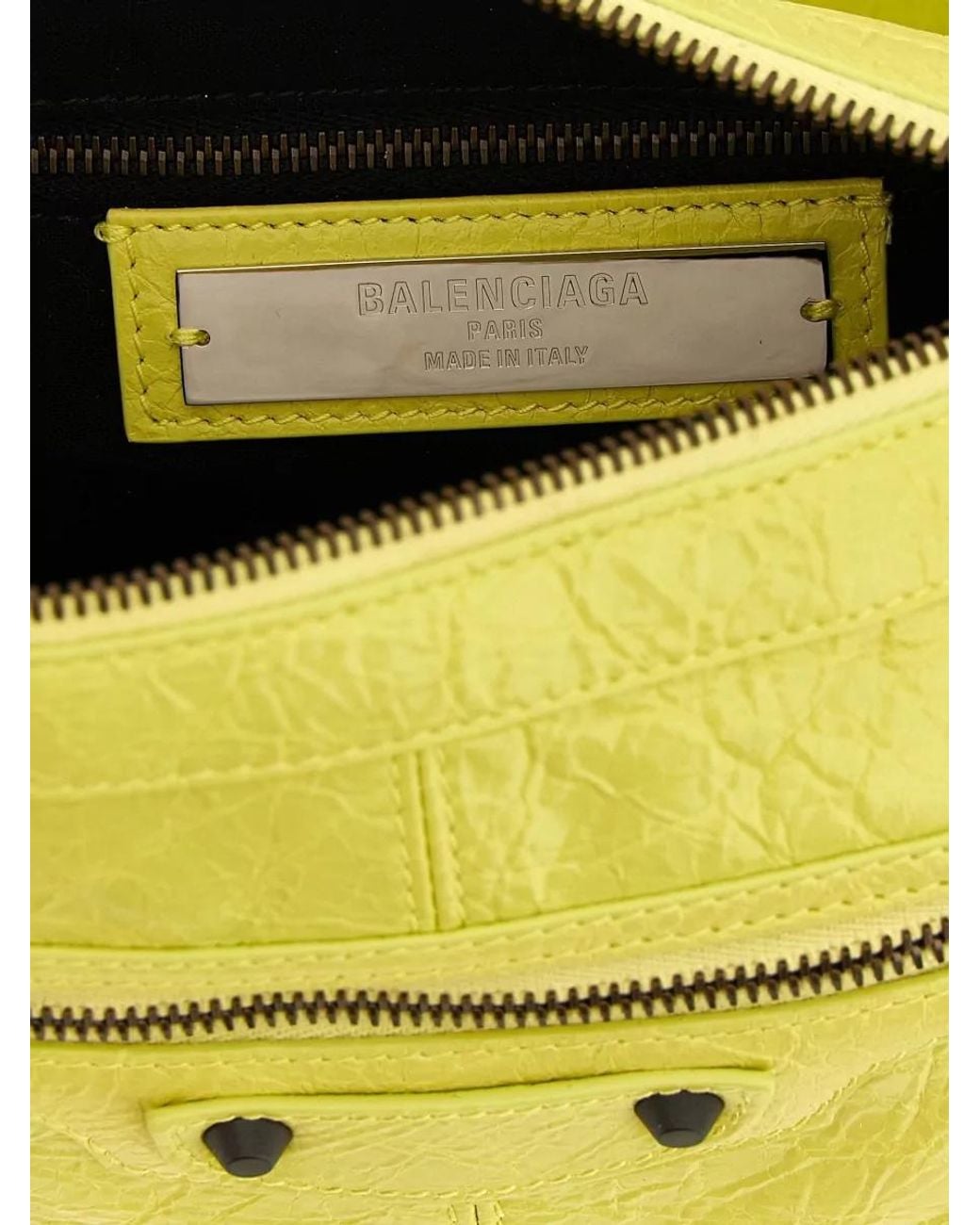 Balenciaga Yellow Le City Mini Leather Shoulder Bag