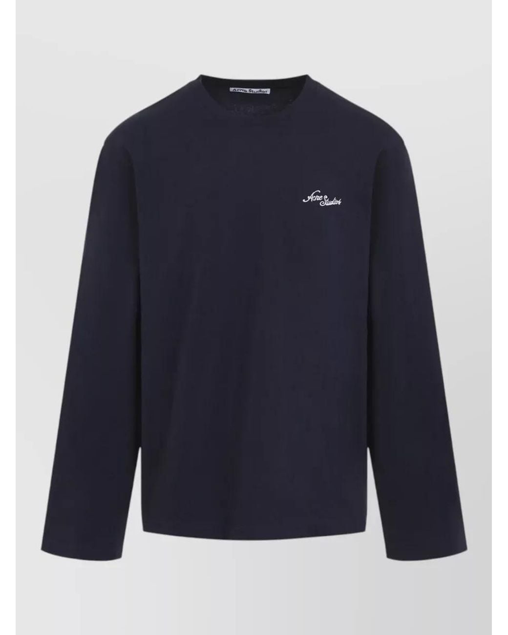 Acne Blue Organic Cotton Long-Sleeve T-Shirt for men