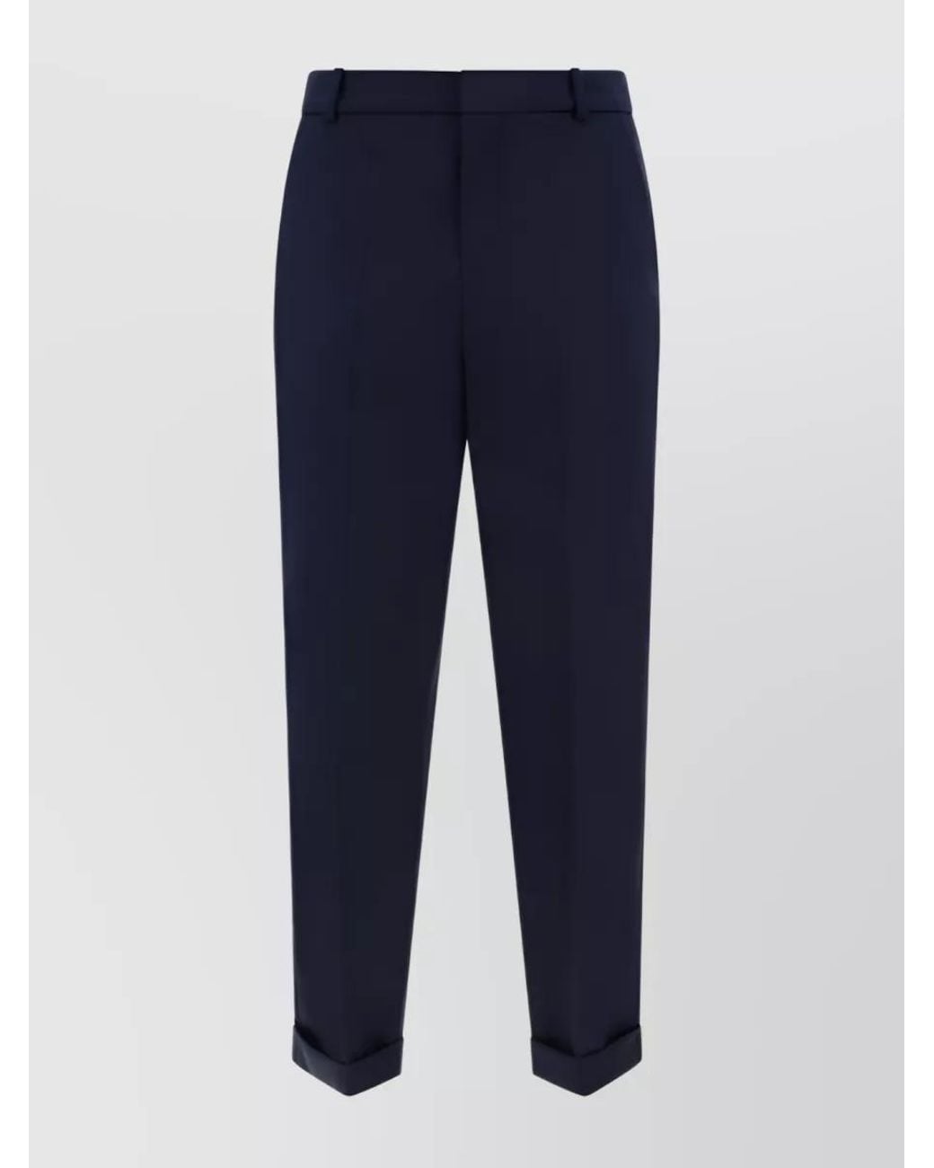 Balmain Blue Wool Straight-Leg Trousers for men