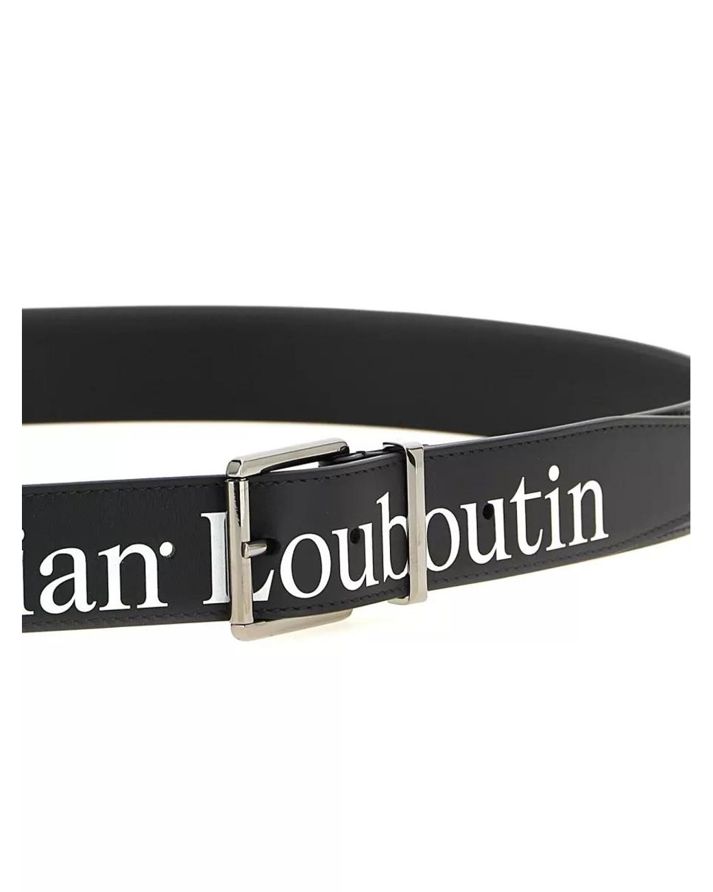Christian Louboutin White Leather Logo-Print Belt for men