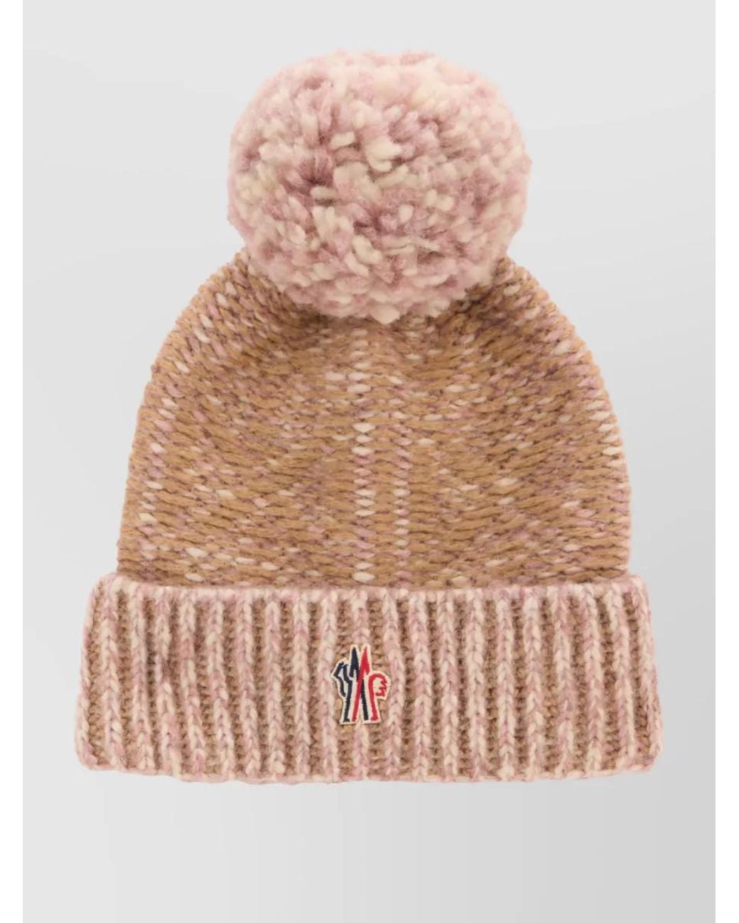 Moncler Pink Alpaca Wool Knitted Beanie