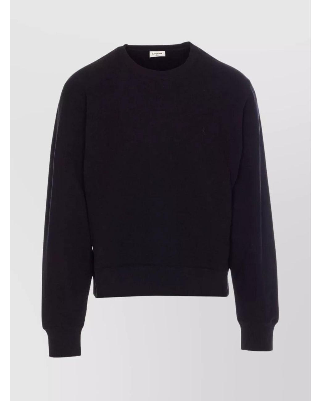 Saint Laurent Black Cotton Logo-Embroidered Sweatshirt for men