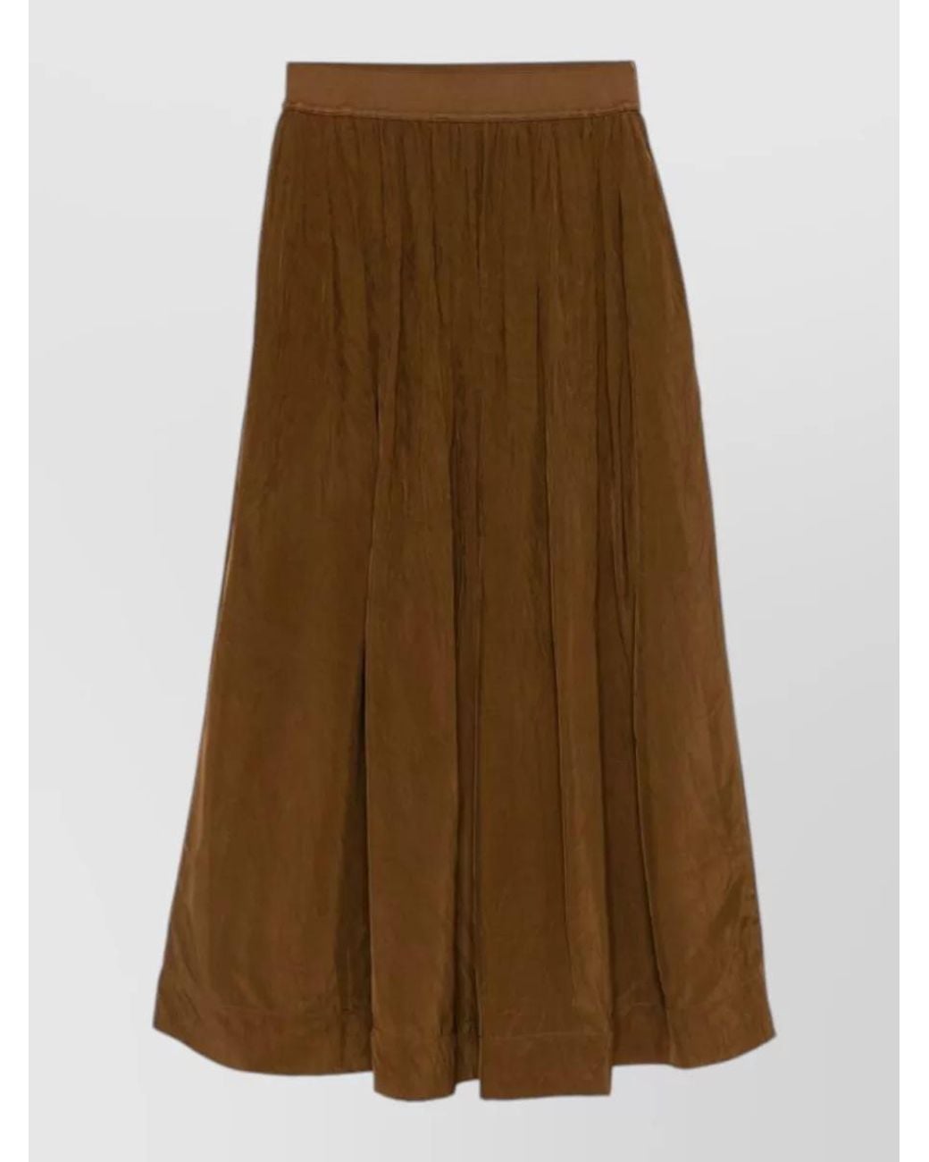 Uma Wang Natural High-Rise Pleated Midi Skirt