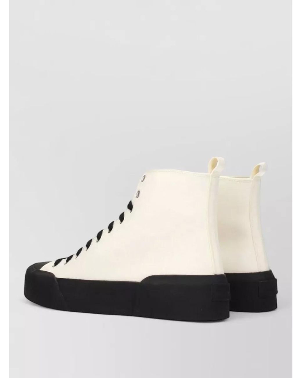 Jil Sander Black Cotton High-Top Sneakers for men