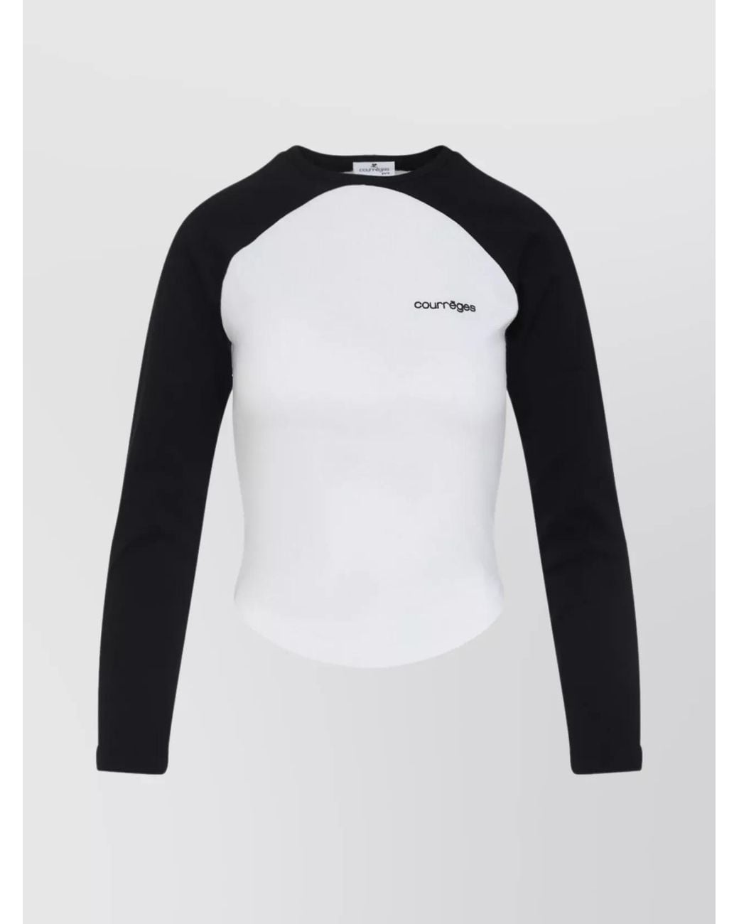 Courreges Black Cotton Logo-Print Long-Sleeve T-Shirt