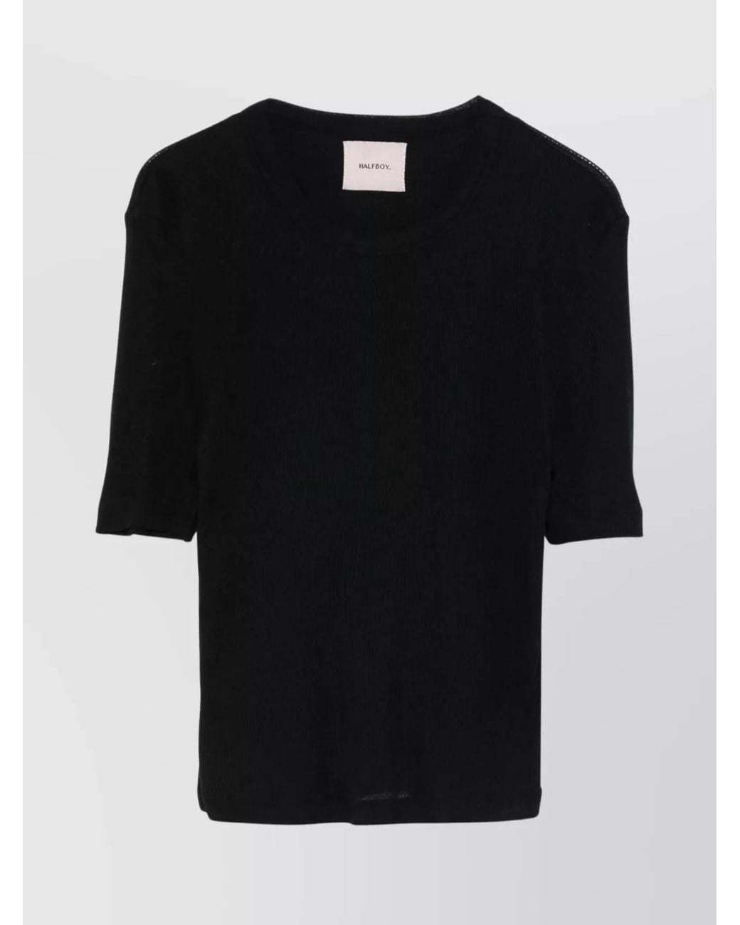 Halfboy Black Ribbed Short-Sleeve Jersey T-Shirt