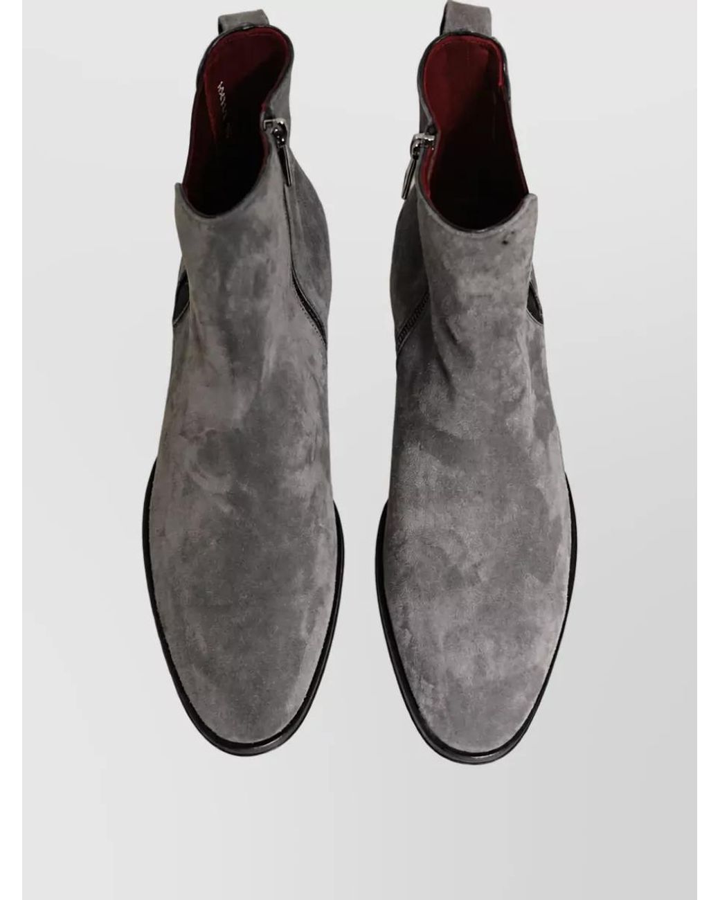 Dolce & Gabbana Gray Suede Leather Chelsea Boots for men