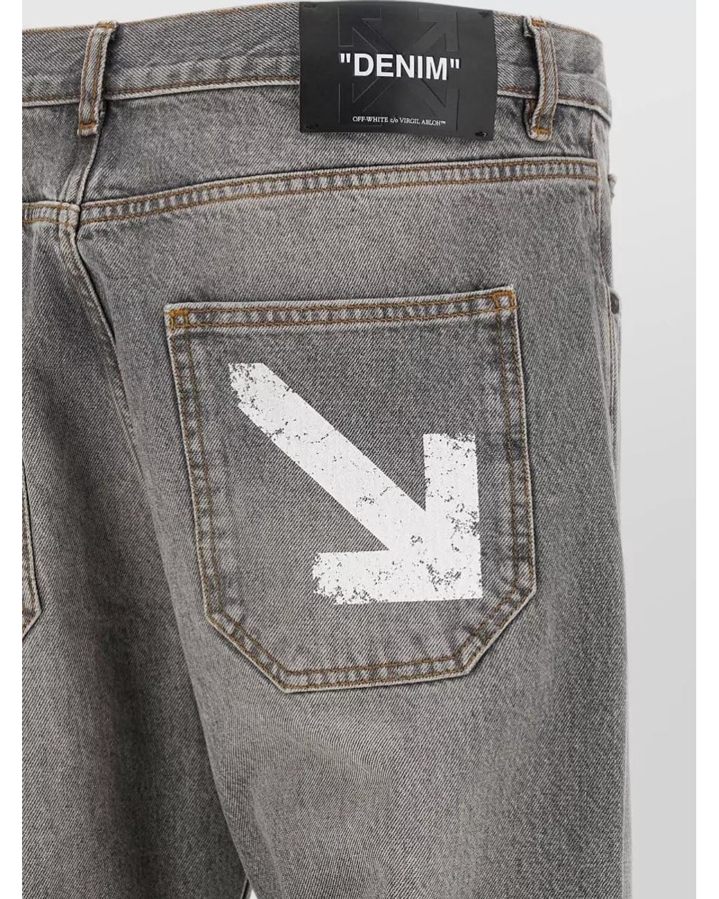 Off-White c/o Virgil Abloh Gray Denim Relaxed-Fit Straight-Leg Jeans for men