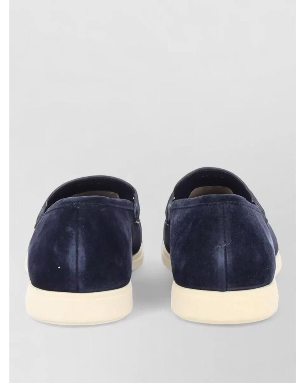 Ferragamo Blue Leather Boat Shoes for men