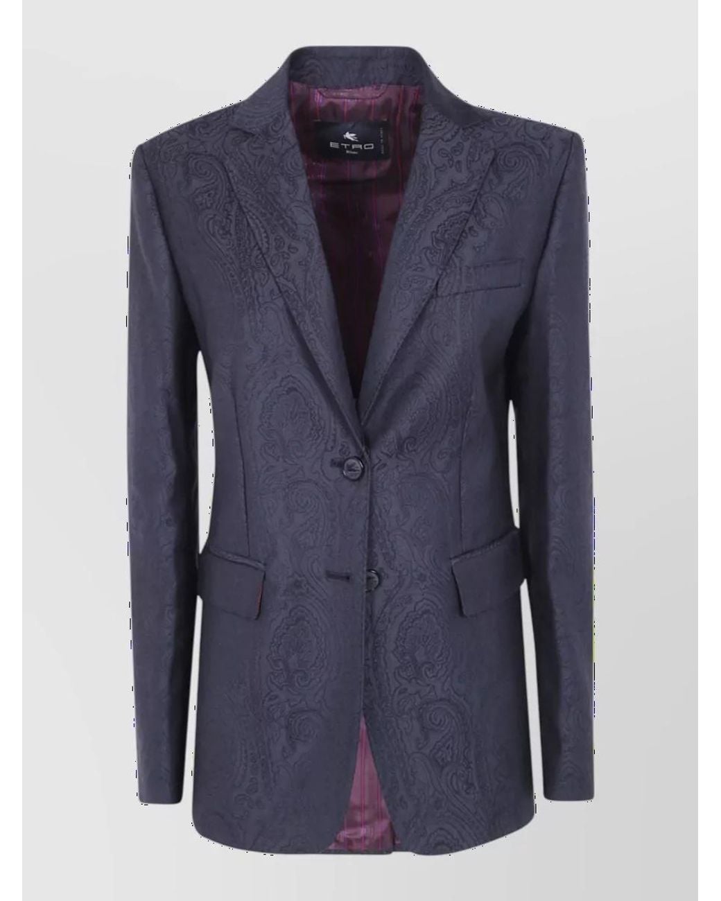 Etro Blue Wool Blazer