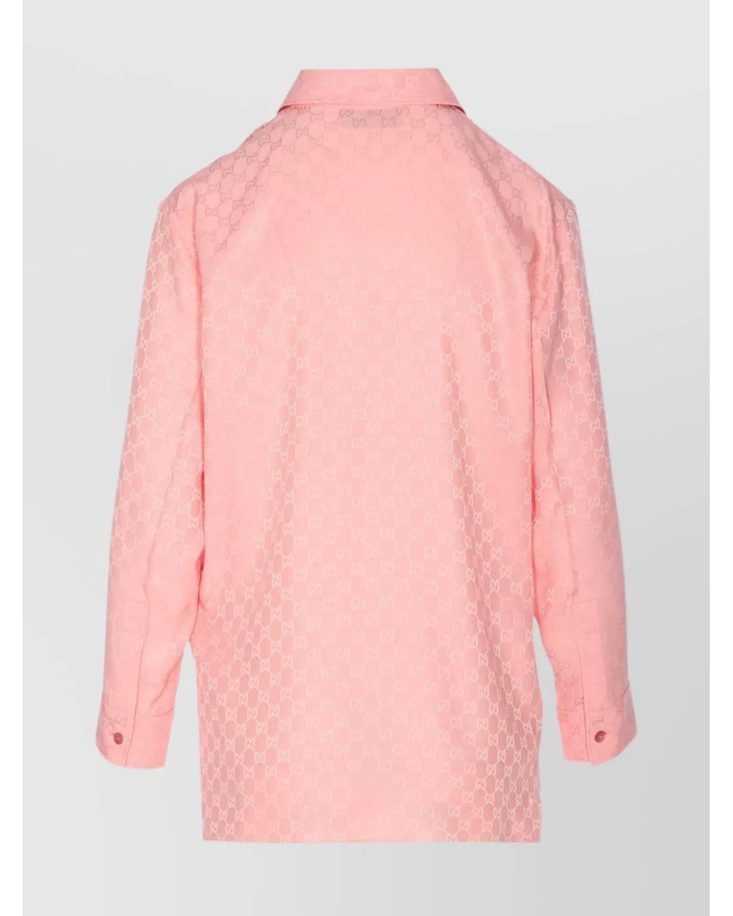 Gucci Pink Gg Silk Jacquard Shirt