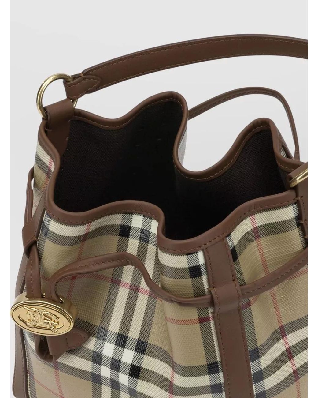 Burberry Multicolor Check Small Canvas Bucket Bag