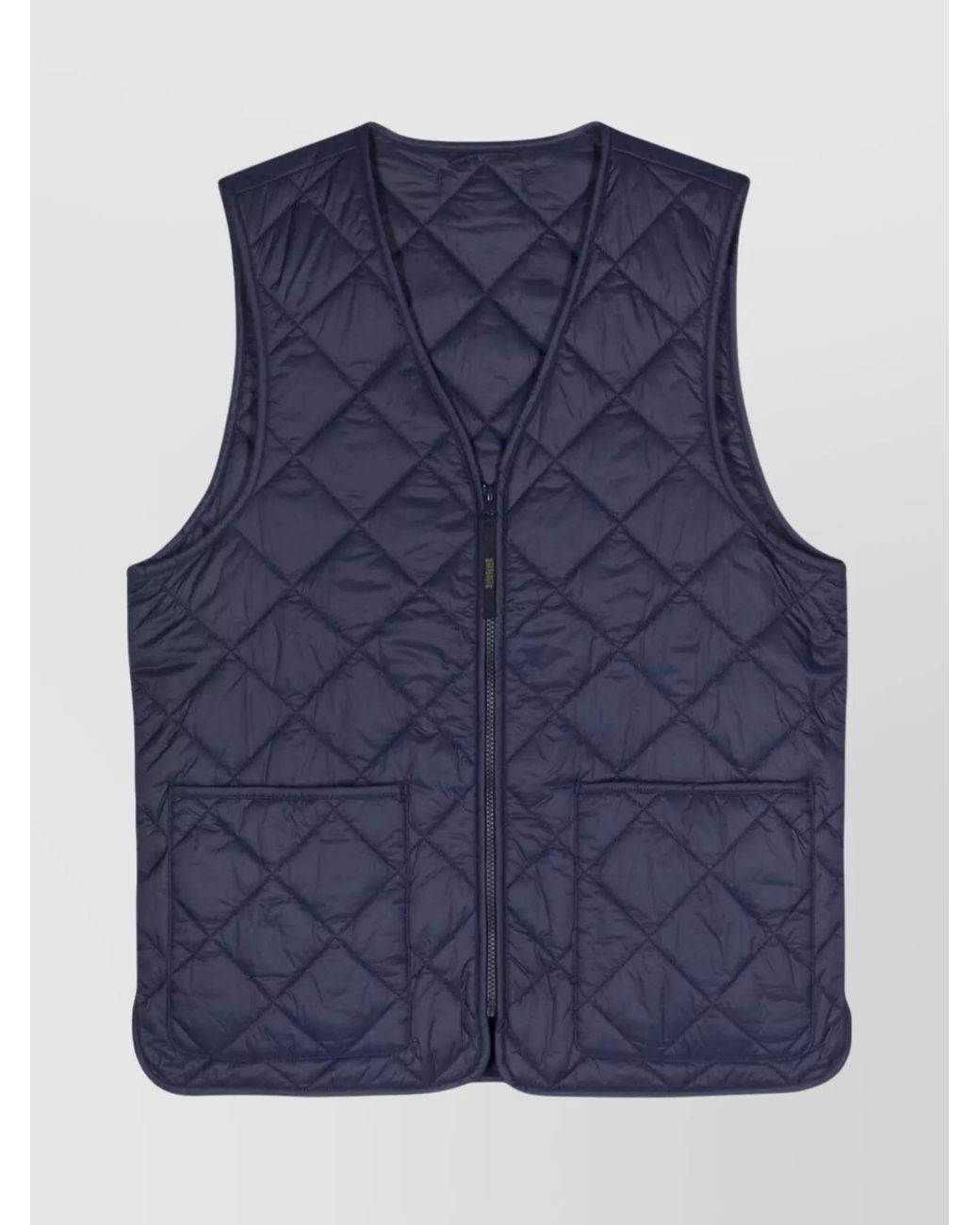 Baracuta Blue Quilted Sleeveless Vest for men