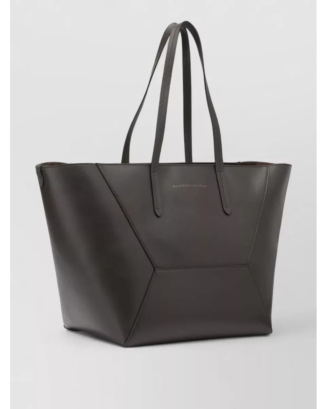 Brunello Cucinelli Black Large Leather Shoulder Bag