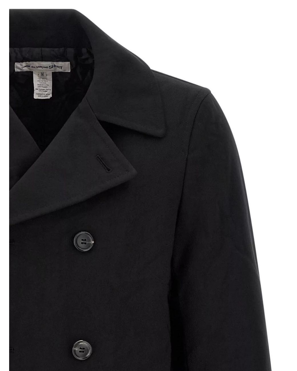 Comme des Garçons Black Double-Breasted Peacoat for men