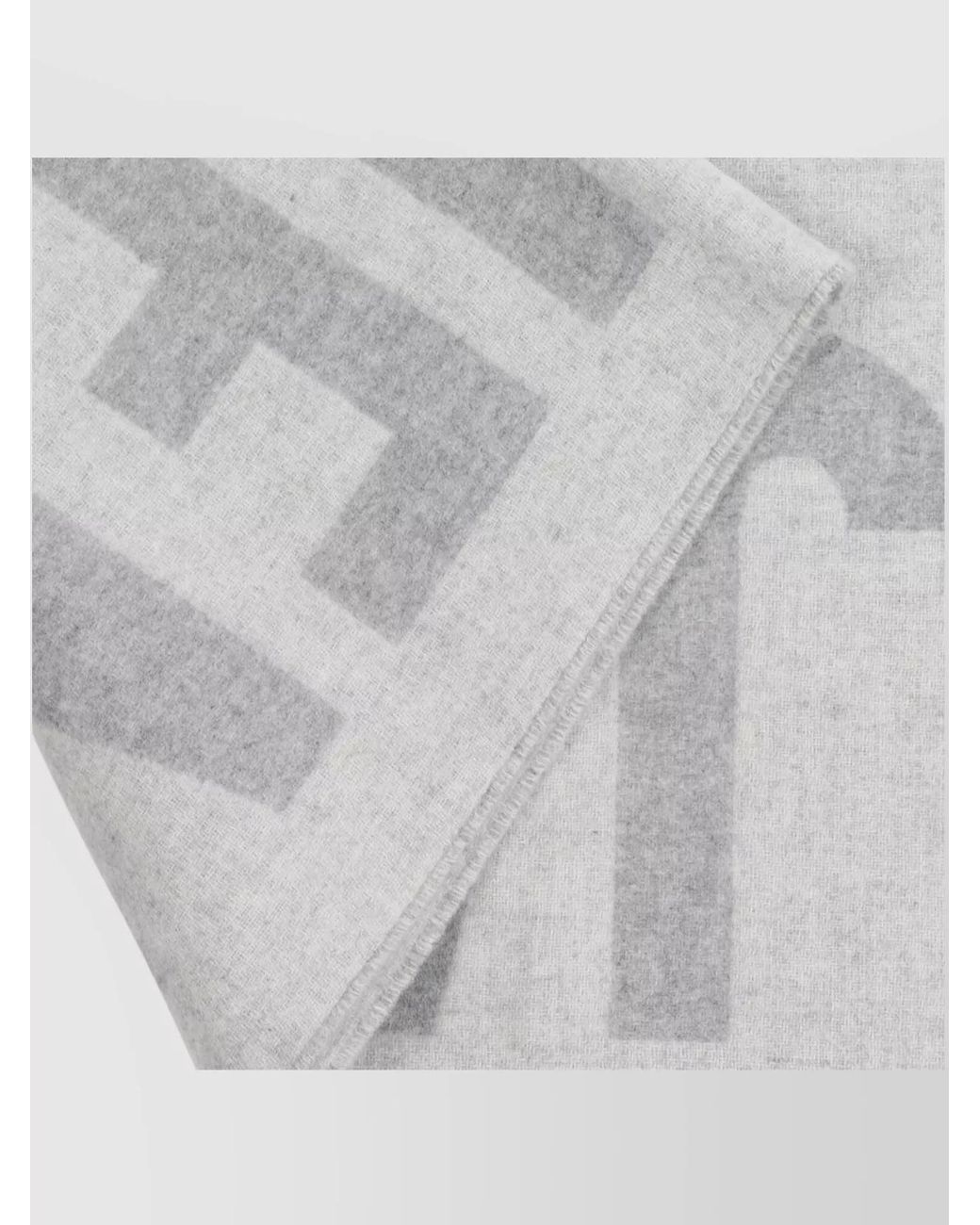 Jacquemus White Virgin Wool Fringed Logo Scarf for men