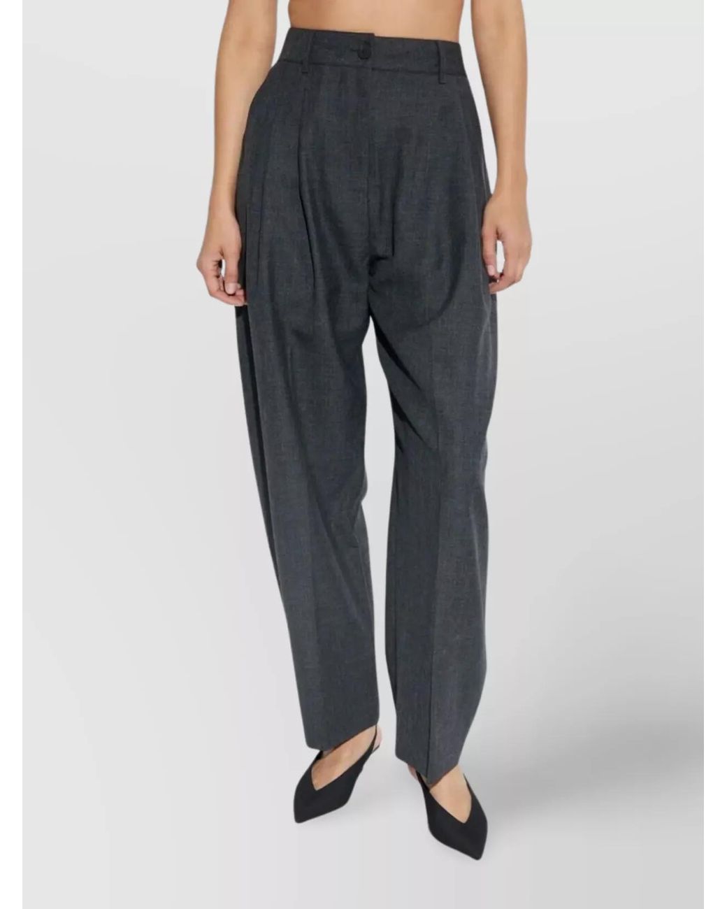 Studio Nicholson Blue Wool Pleated Tailored Trousers