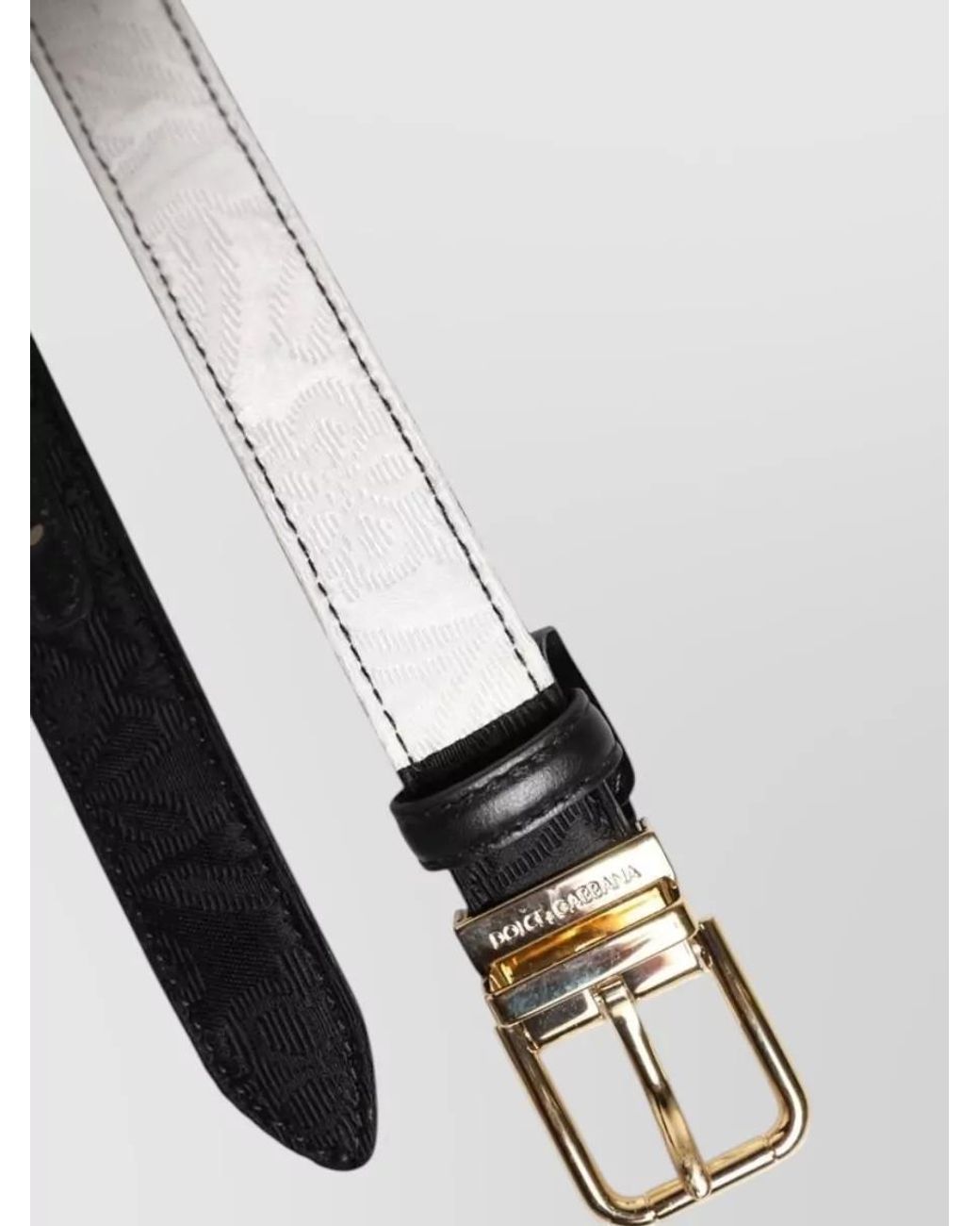 Dolce & Gabbana Black Leather Two-Tone Belt