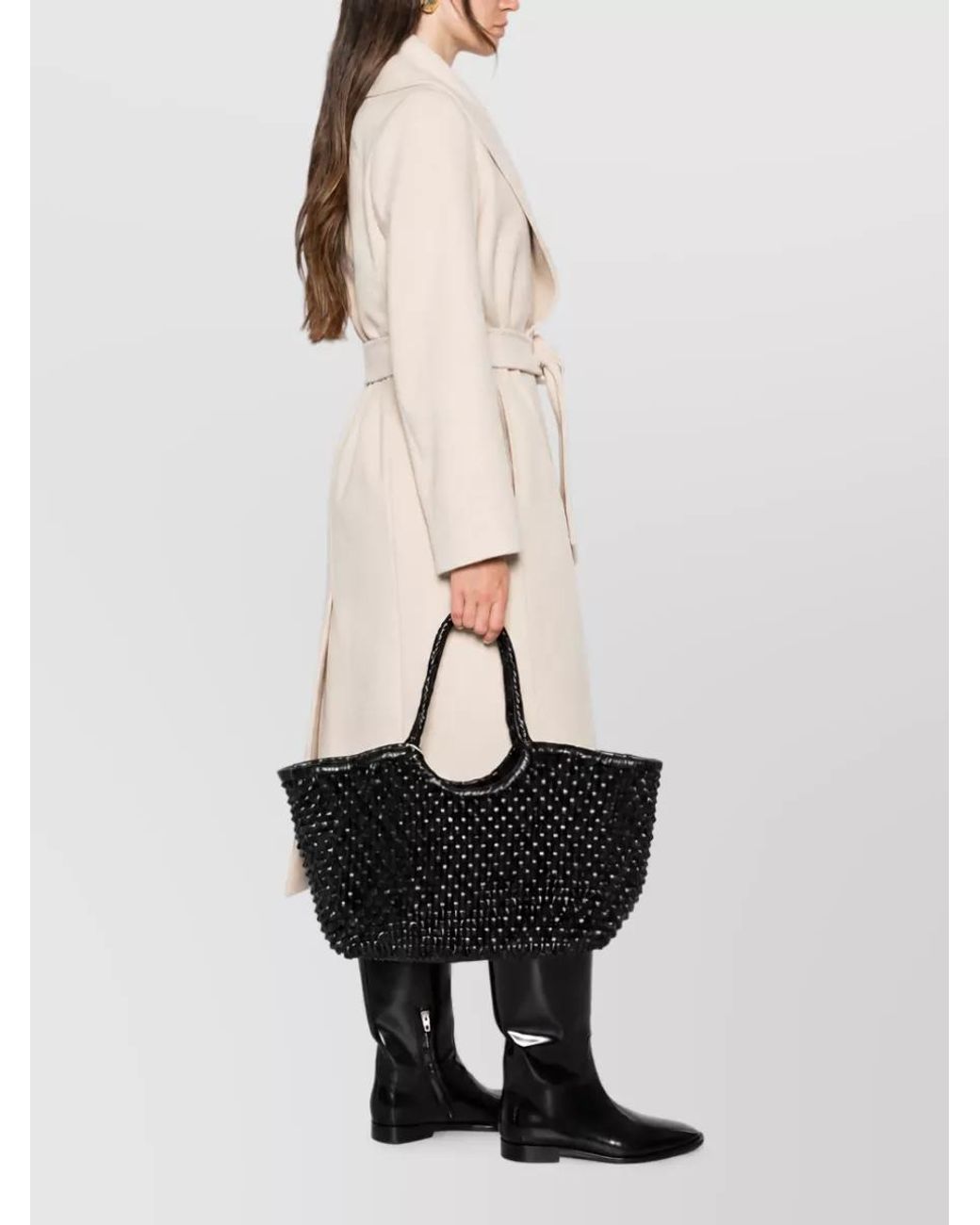 Dragon Diffusion Black Nantucket Big Leather Beach Bag