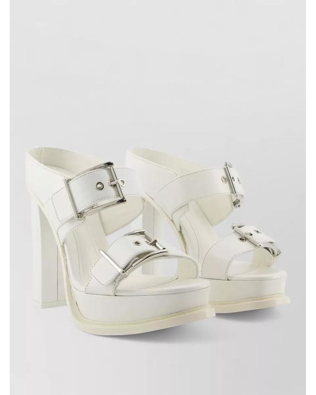 McQueen Black Leather Platform Sandals