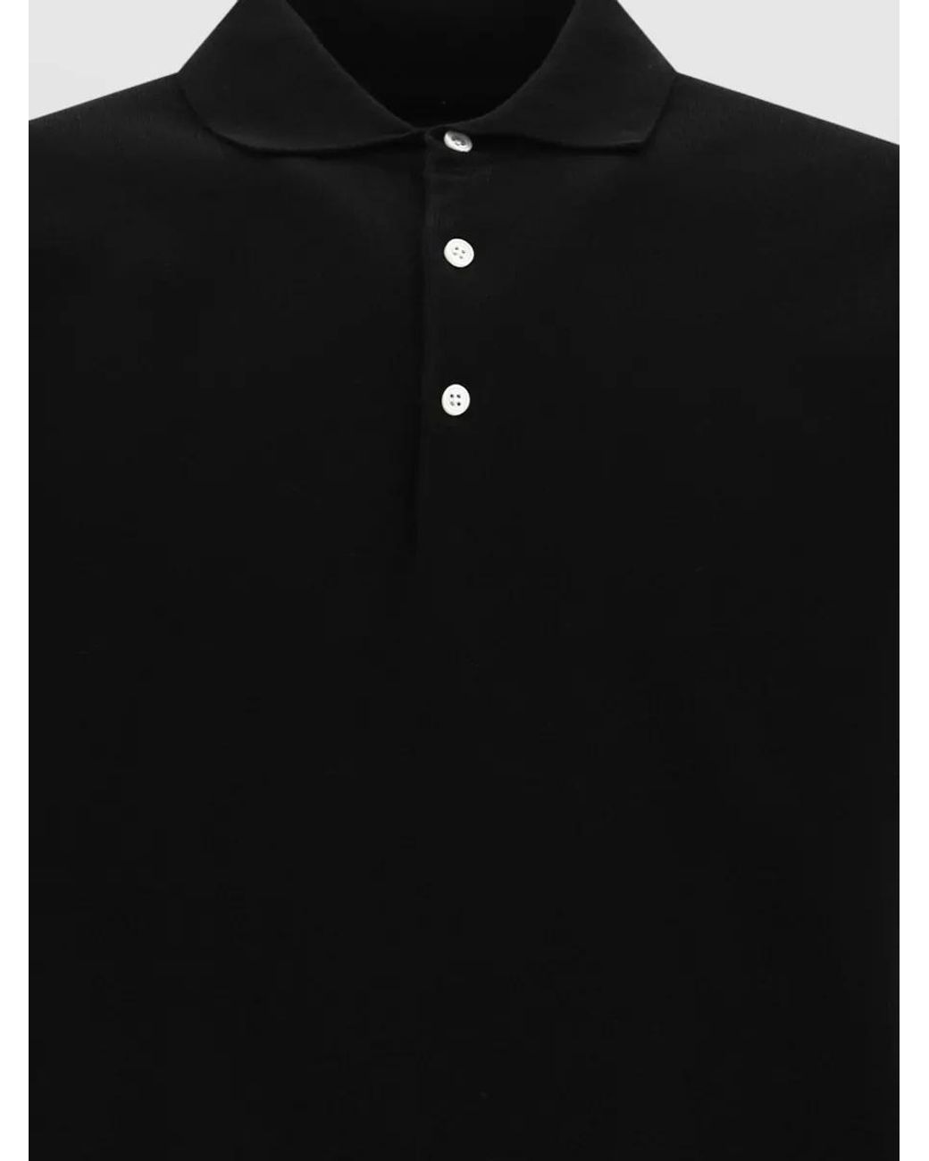 Beams Plus Black Cotton Polo Shirt for men